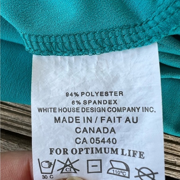 Sympli Canada Lagenlook Sleeveless Cut Out Shoulder Tunic Tank Teal Size 10 GUC - Picture 9 of 10